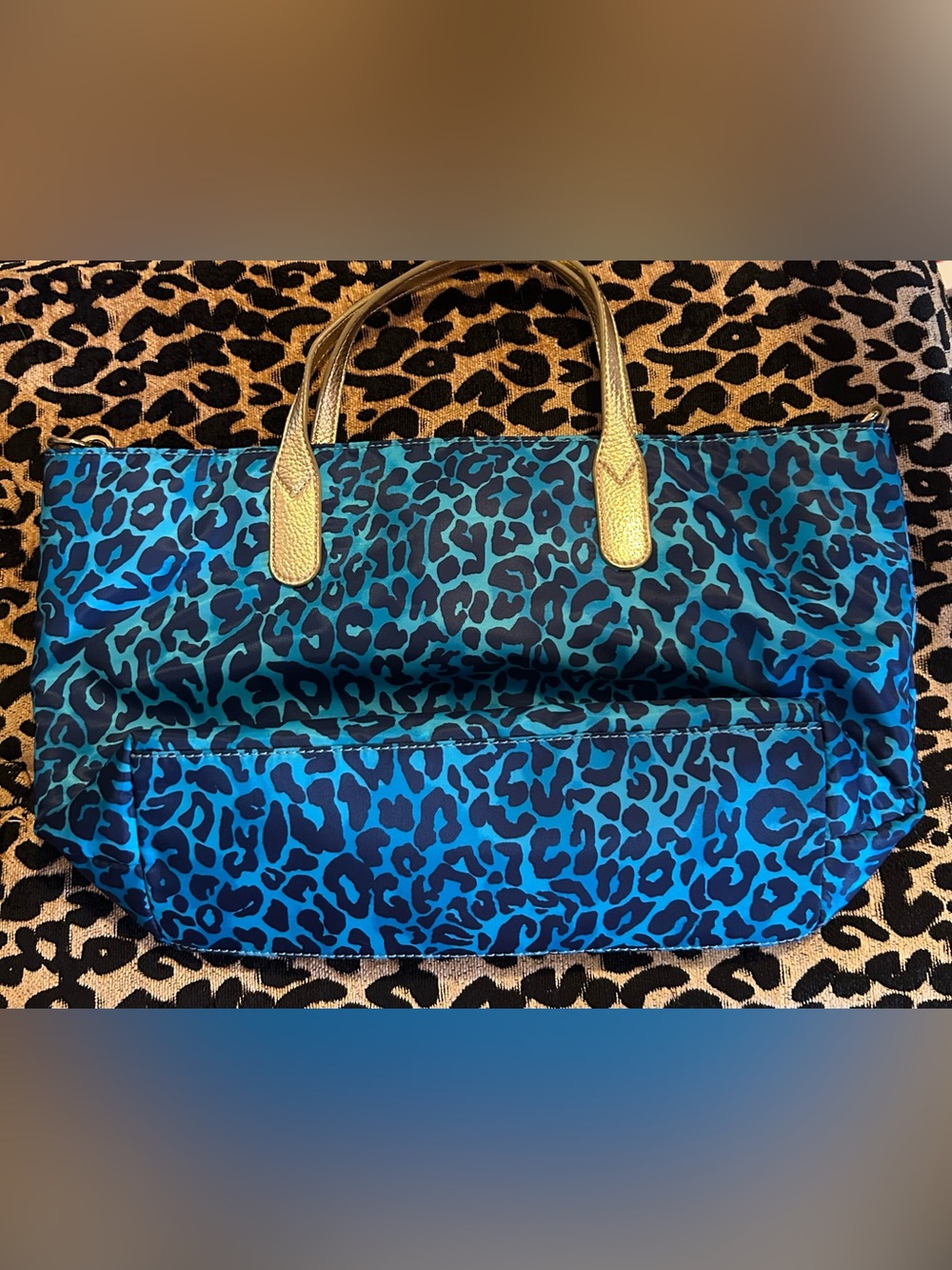 Lilly evita oyster bay leopard print tote bag with strap - Picture 3 of 7